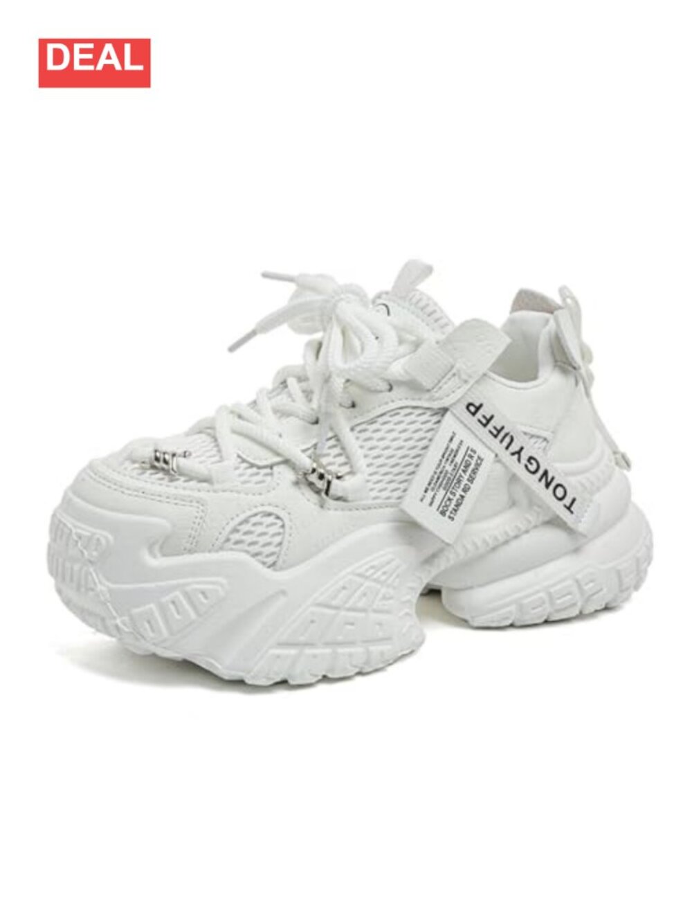 Women's Chunky Platform Lace-Up Tennis Sneakers Gym & Streetwear Shoes